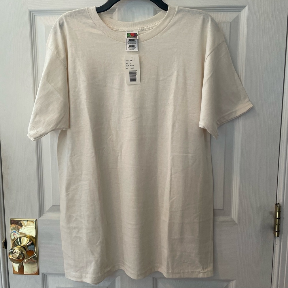 Fruit of the Loom Men's Best Crew Tee Natural Cotton Look NEW With Tag